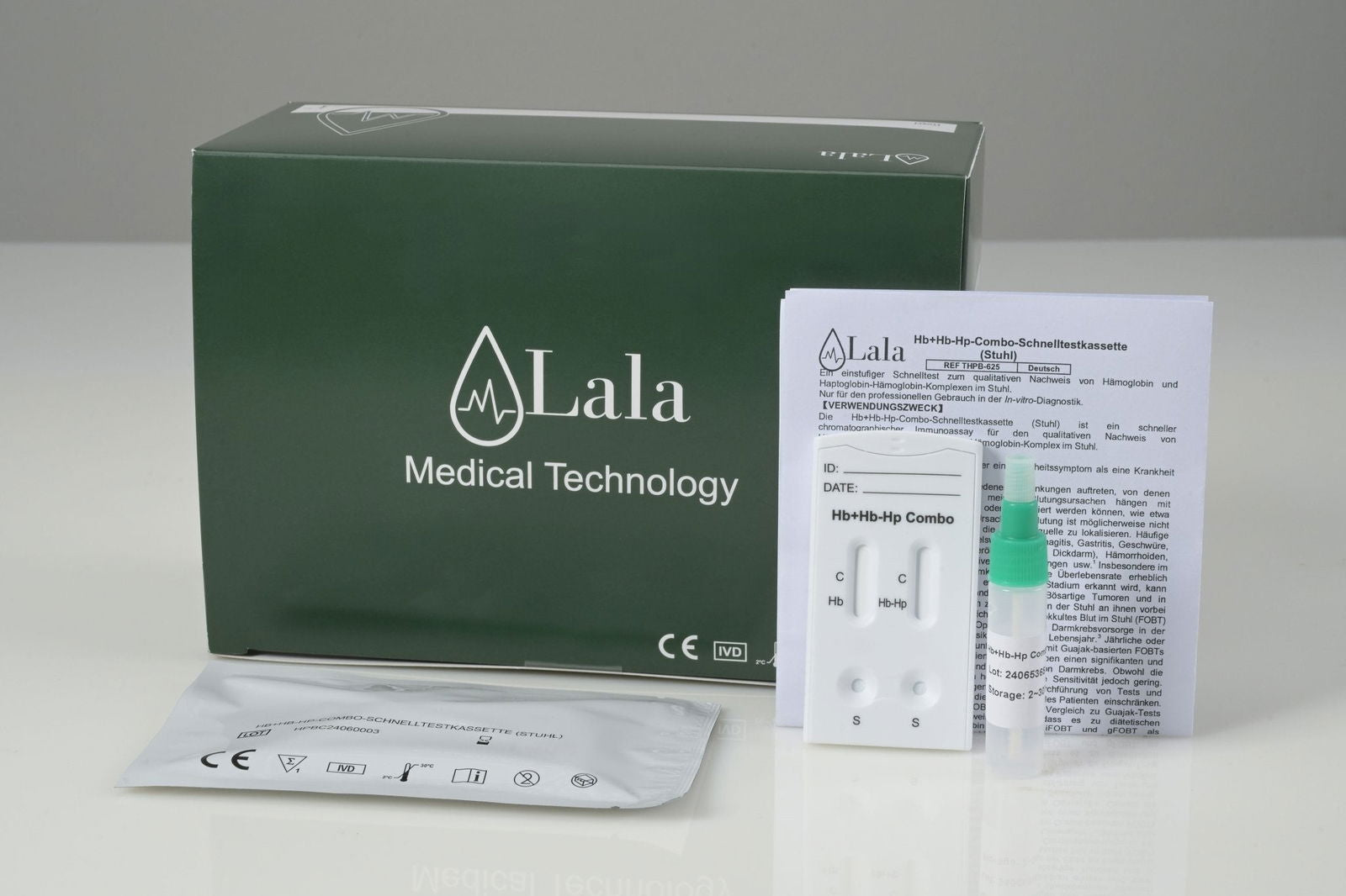 Hb+Hb-Hp Combo Schnelltestkassetten (Stuhl) - Lala Medical Technology GmbH